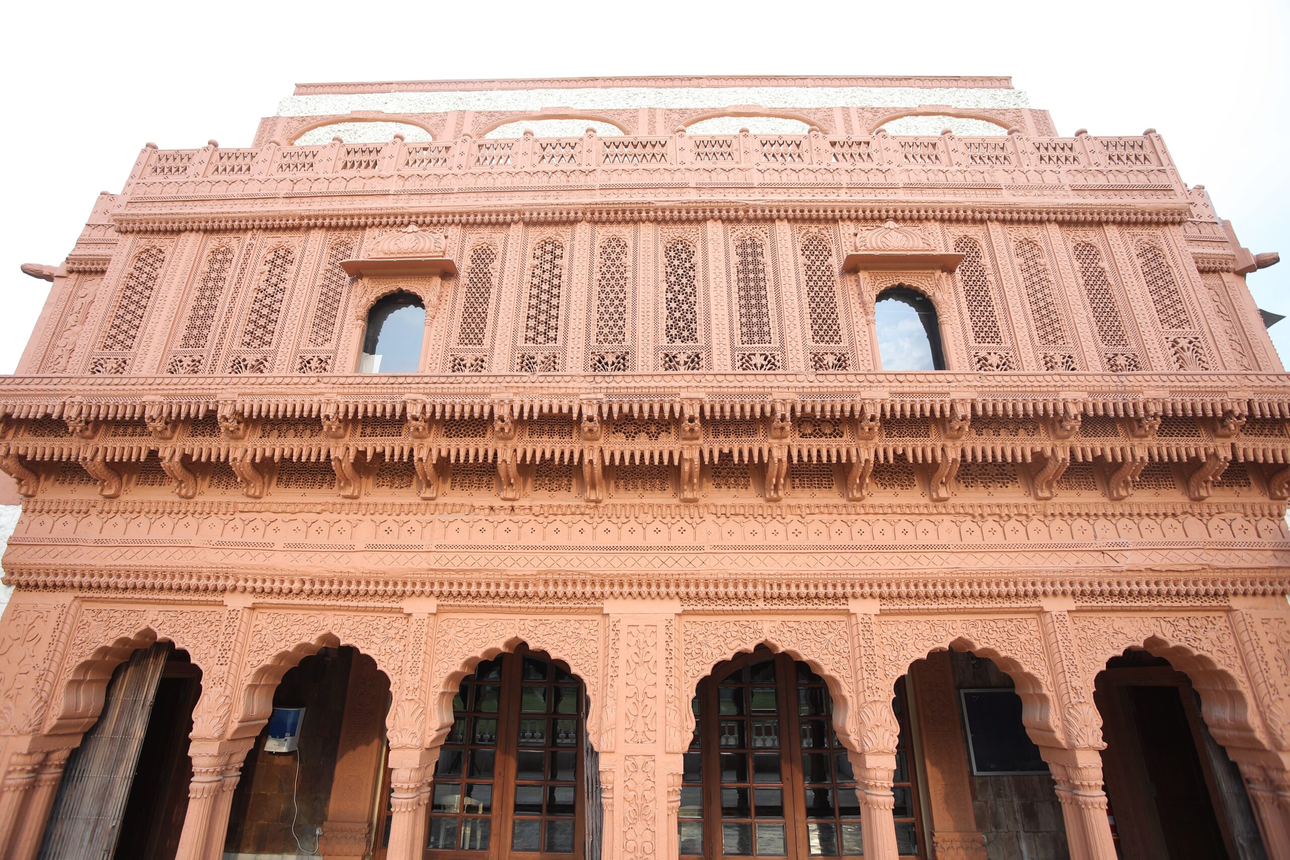 Pratishthan Front Entrance & Latticed Haveli Facade