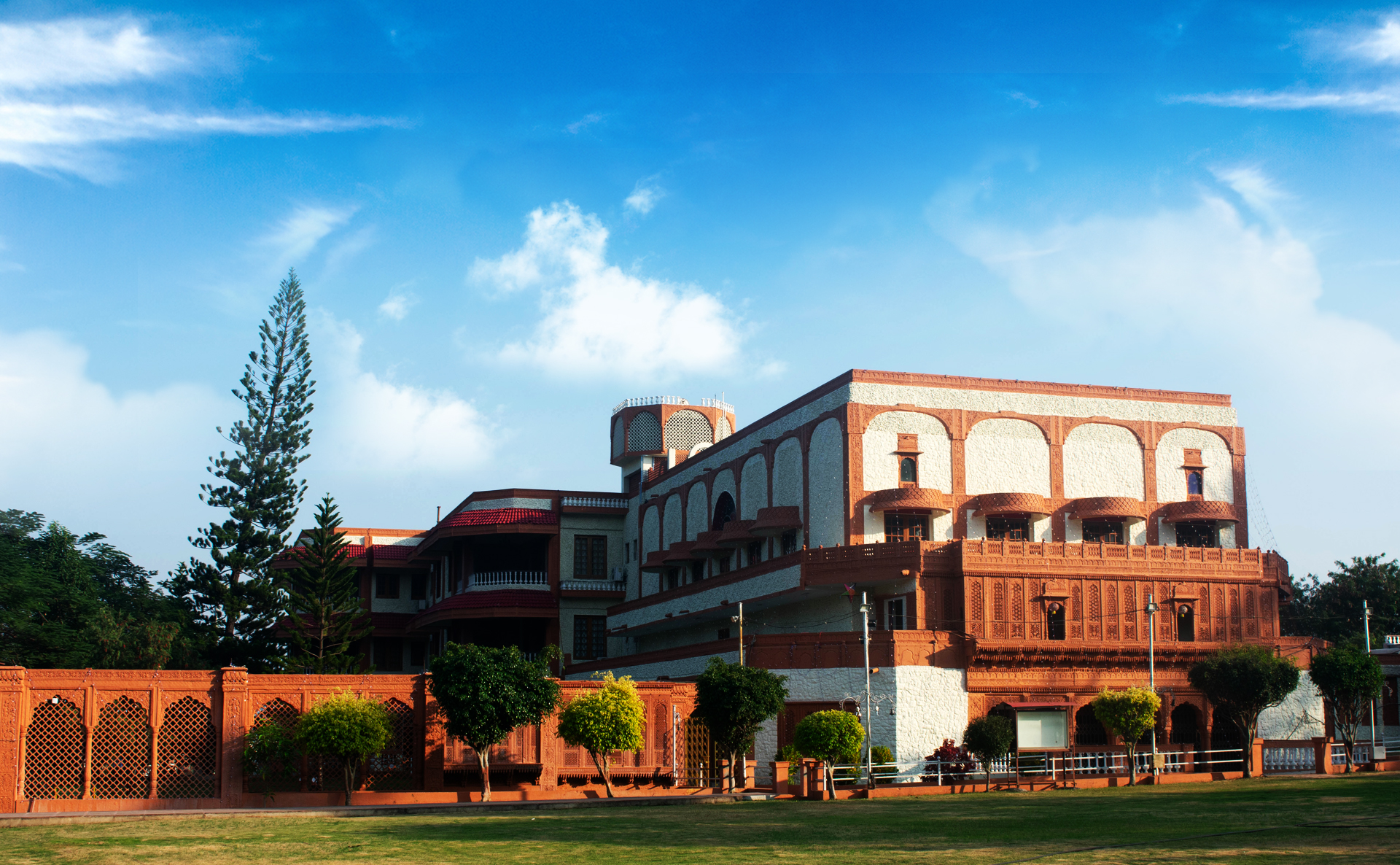 Grand Aerial Facade of Pratishthan